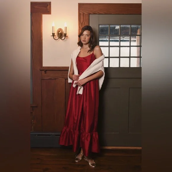 New Anthropologie Hutch Carmichael Maxi Dress Red - Picture 2 of 8